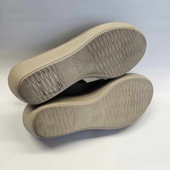 Clarks Reedly Juno Hook Loop Soft Cushion Grey Olive Green Wedge Sandal Shoes 9 - Picture 10 of 10